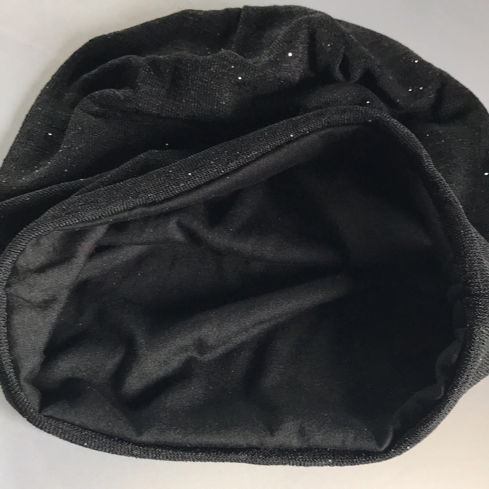 New! Black Sequined Slouch Beanie - Picture 9 of 9
